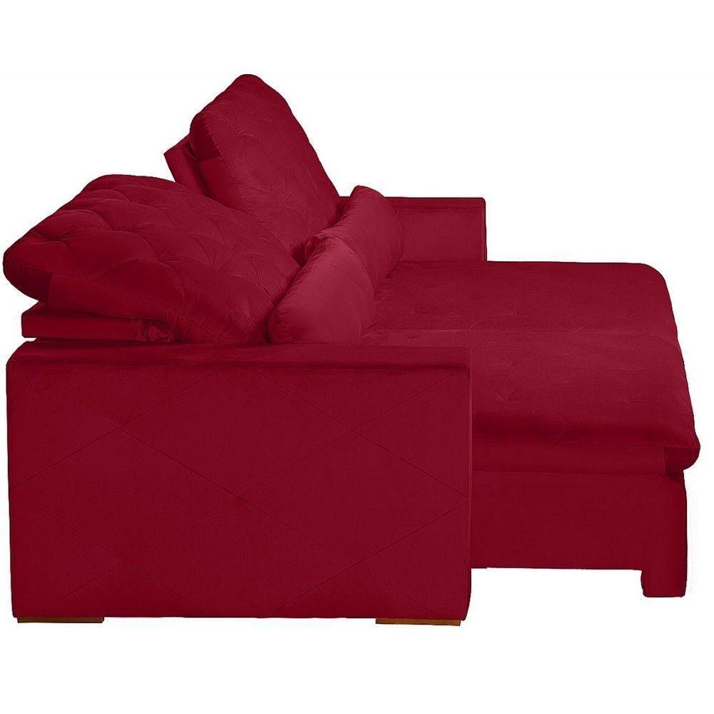 Sofá Modular 5 Lugares 2.50M Retrátil E Reclinável Vermelho - 4