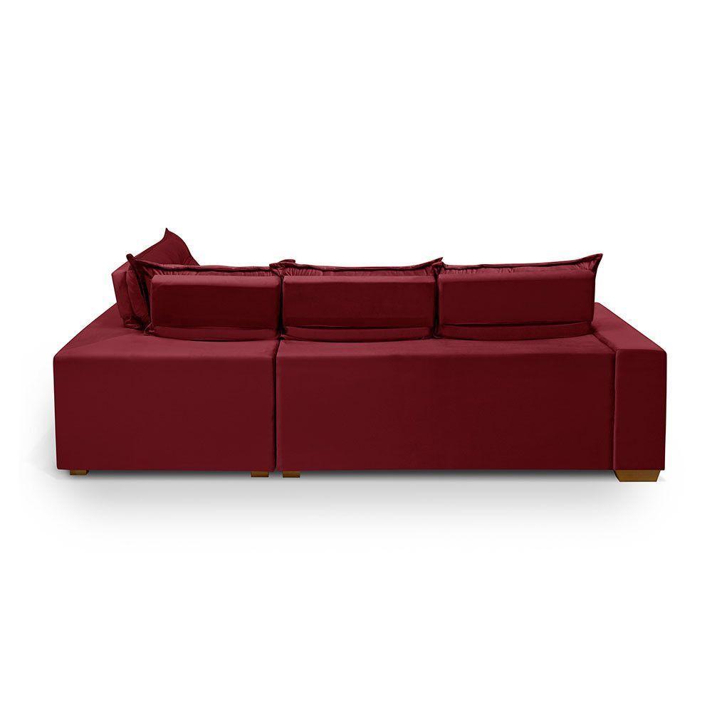 Sofá De Canto 5 Lugares 270cm Retrátil E Reclinável Vermelho - 2