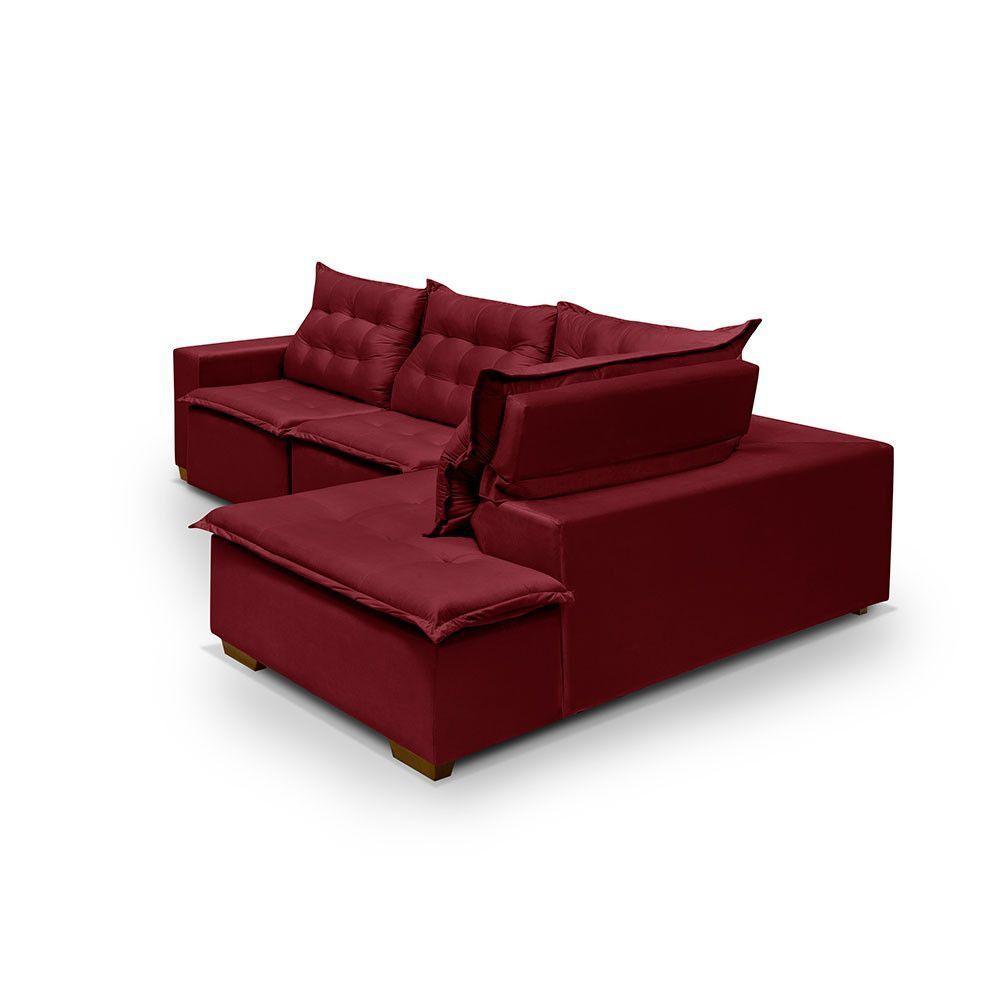 Sofá De Canto 5 Lugares 270cm Retrátil E Reclinável Vermelho - 4