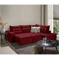Sofá De Canto 5 Lugares 270cm Retrátil E Reclinável Vermelho - 1