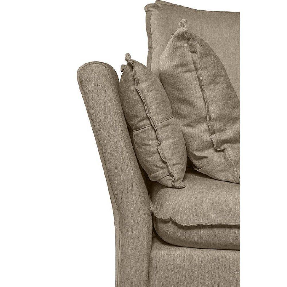 Sofá Natal Living Com 4 Lugares 2.20 Mt Linho Corriente Bege - 3