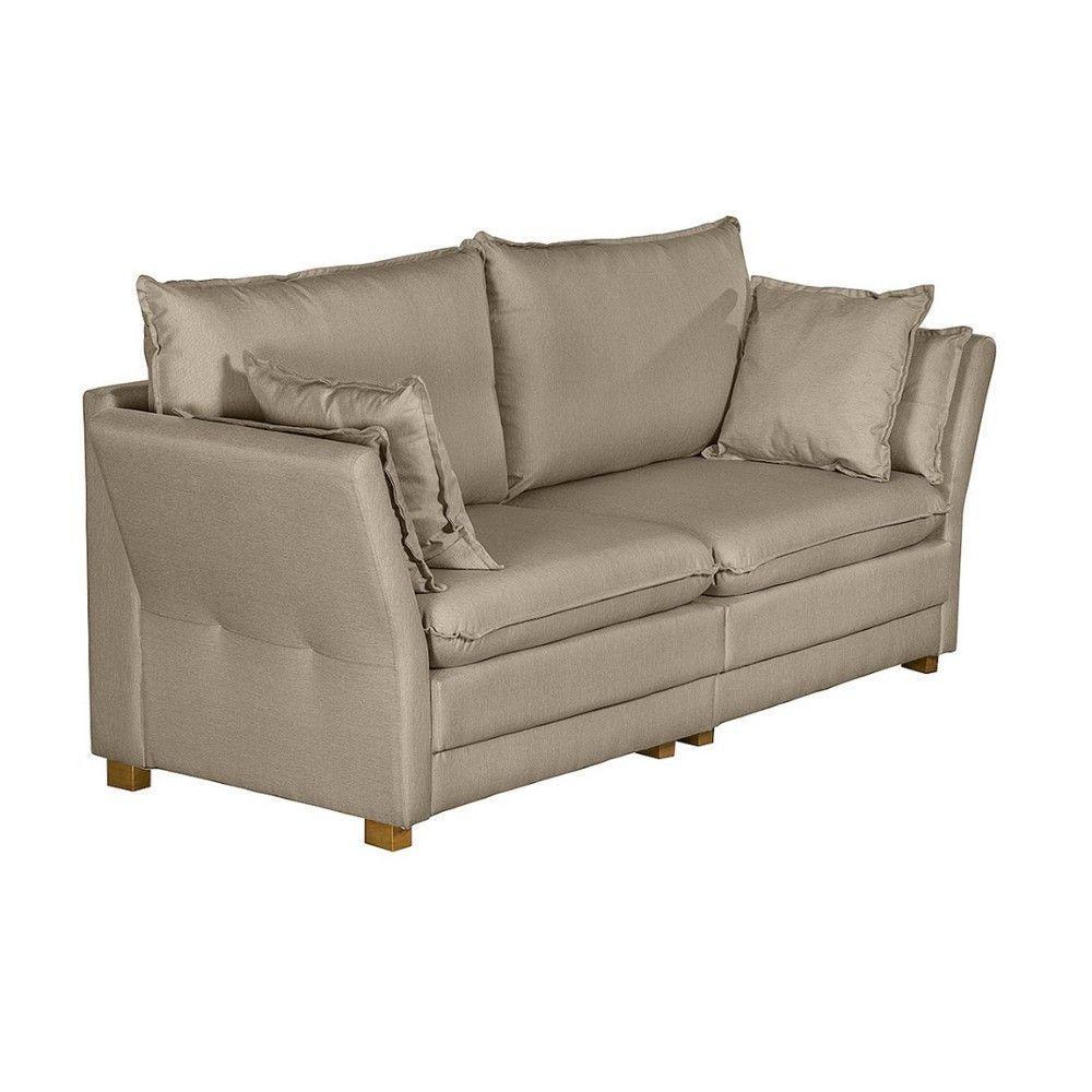 Sofá Natal Living Com 4 Lugares 2.20 Mt Linho Corriente Bege - 4