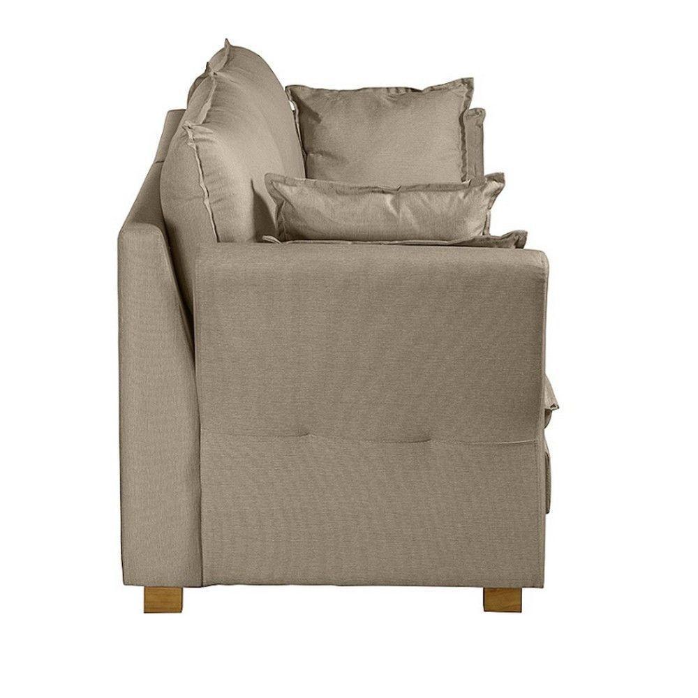 Sofá Natal Living Com 4 Lugares 2.20 Mt Linho Corriente Bege - 6