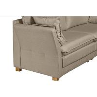 Sofá Natal Living Com 4 Lugares 2.20 Mt Linho Corriente Bege - 5