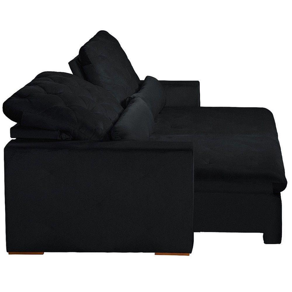 Sofá Modular 4 Lugares 2.30M Retrátil E Reclinável Preto - 7