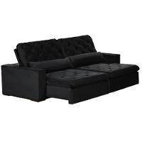 Sofá Modular 4 Lugares 2.30M Retrátil E Reclinável Preto