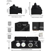 Sofá Modular 4 Lugares 2.30M Retrátil E Reclinável Preto - 9