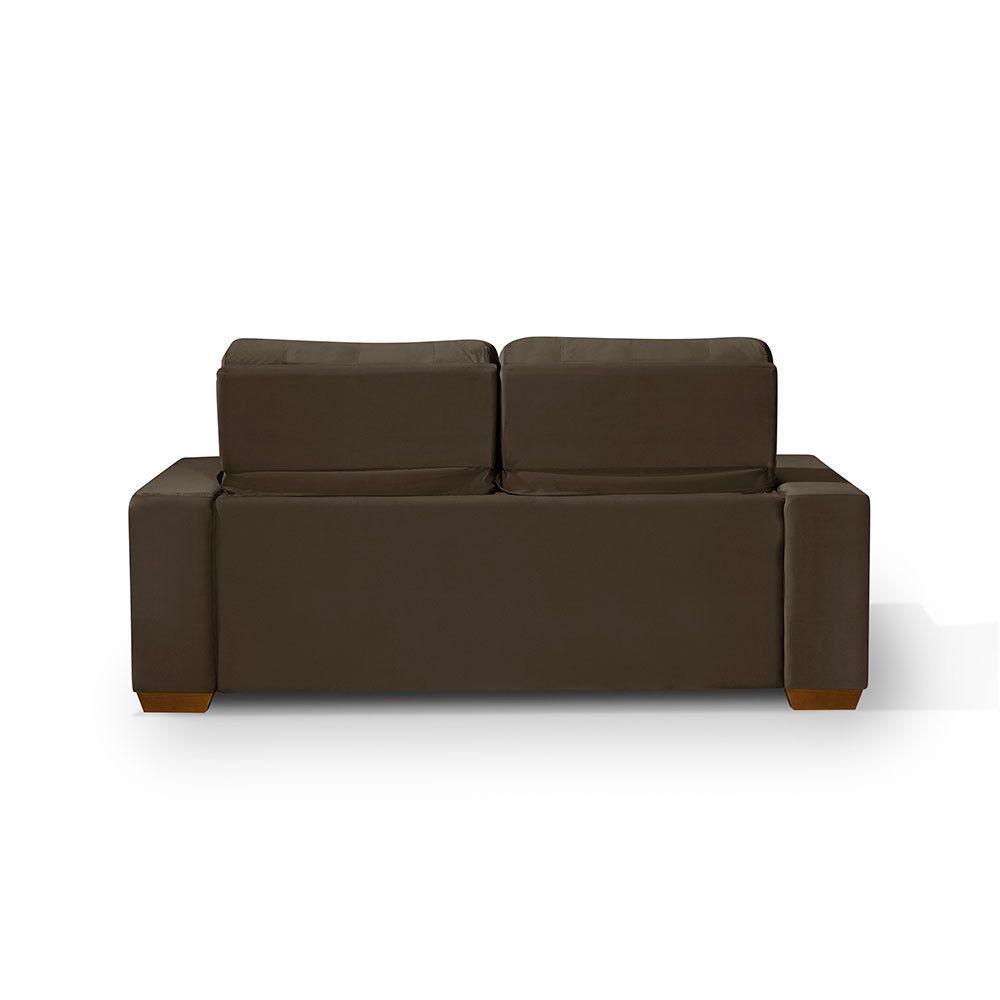 Sofá 3 Lugares 195cm Com Molas, Retrátil E Reclinável Marrom - 2