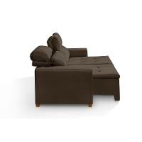 Sofá 3 Lugares 195cm Com Molas, Retrátil E Reclinável Marrom - 3