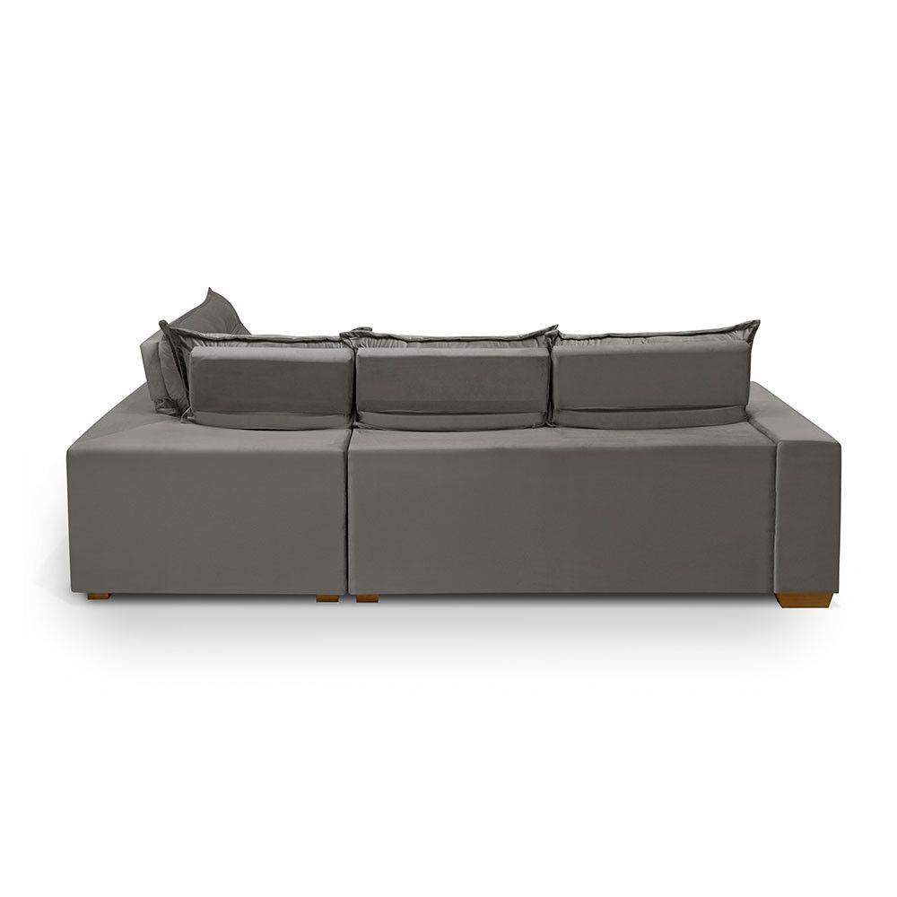 Sofá De Canto 5 Lugares 270cm Retrátil E Reclinável Cinza - 2