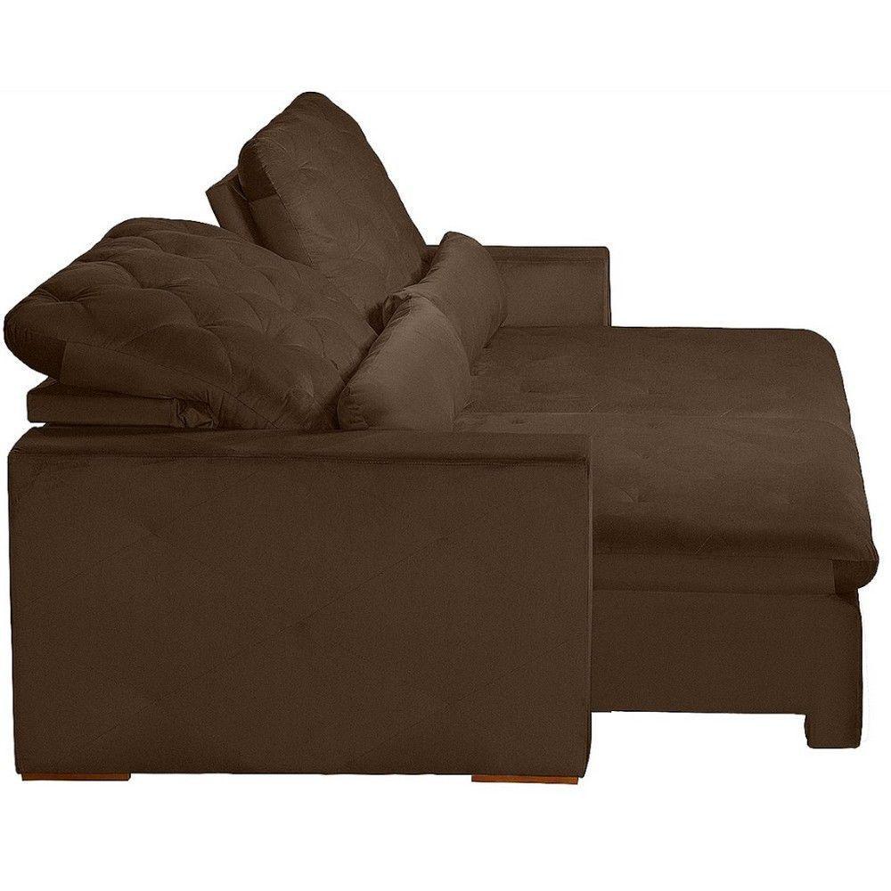 Sofá Modular 5 Lugares 2.50M Retrátil E Reclinável Marrom - 6