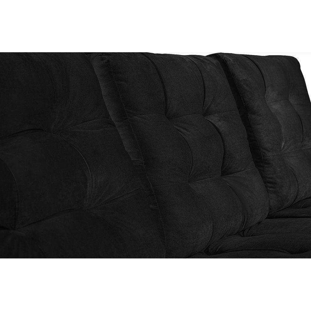 Sofá Modular 6 Lugares 3.05M Retrátil E Reclinável Preto - 3