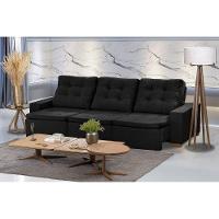 Sofá Modular 6 Lugares 3.05M Retrátil E Reclinável Preto - 1