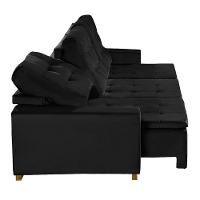 Sofá Modular 6 Lugares 3.05M Retrátil E Reclinável Preto - 5