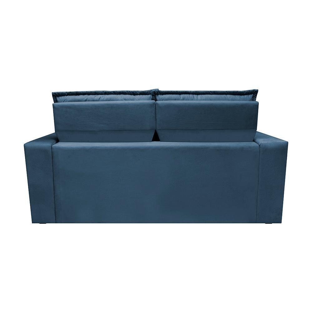 Sofá Retrátil E Reclinável Cama Inbox Slim 1,50m Tecido Suede Velusoft Azul - 4