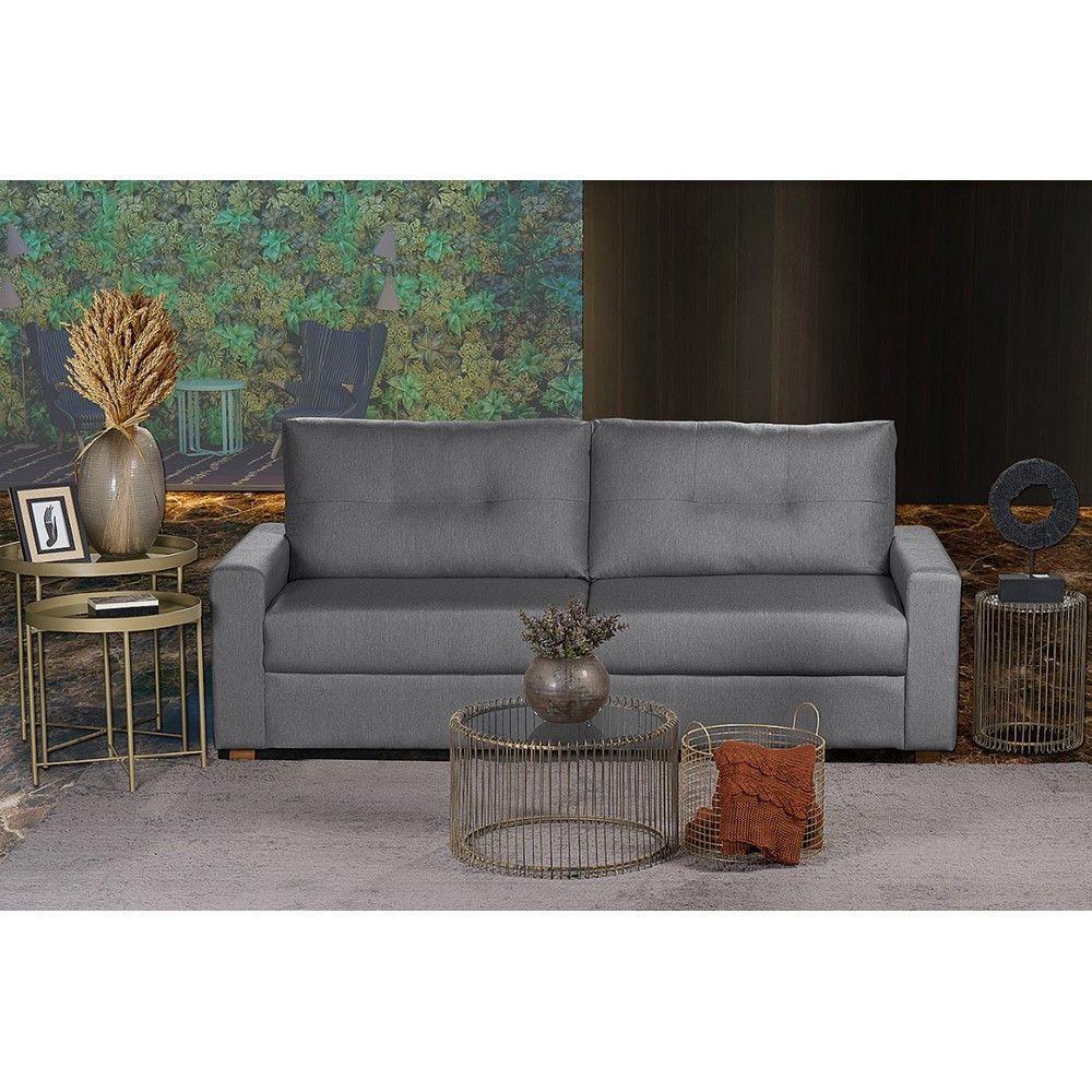 Sofá Maceió Living Com 4 Lugares 2.20M Linho Corriente Cinza - 1