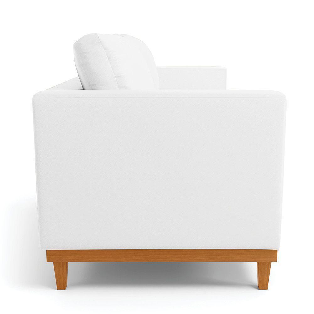 Sofá 03 Lugares Juliette Corino Branco Base Madeira Castanho - 5