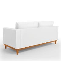 Sofá 03 Lugares Juliette Corino Branco Base Madeira Castanho - 6