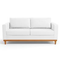 Sofá 03 Lugares Juliette Corino Branco Base Madeira Castanho - 7