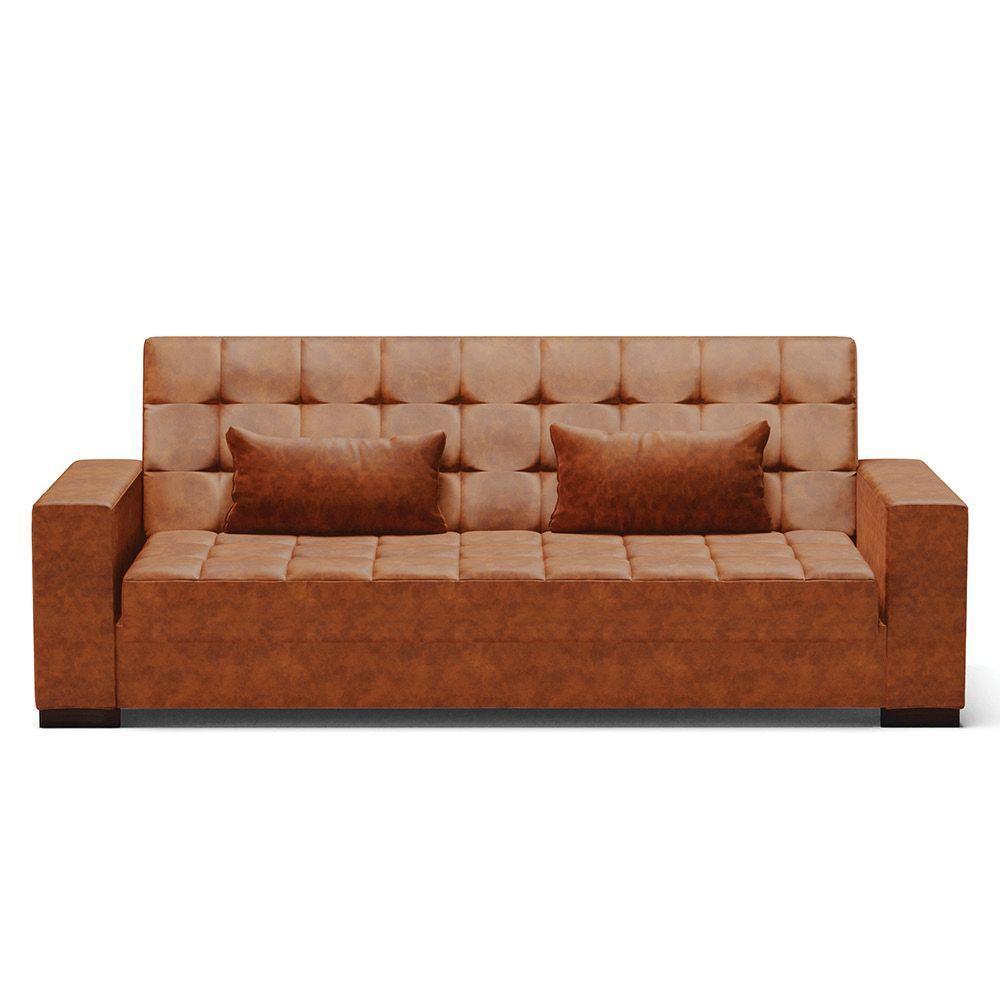 Sofá Cama 02 Lugares Corano Nozes Pés De Madeira - 7