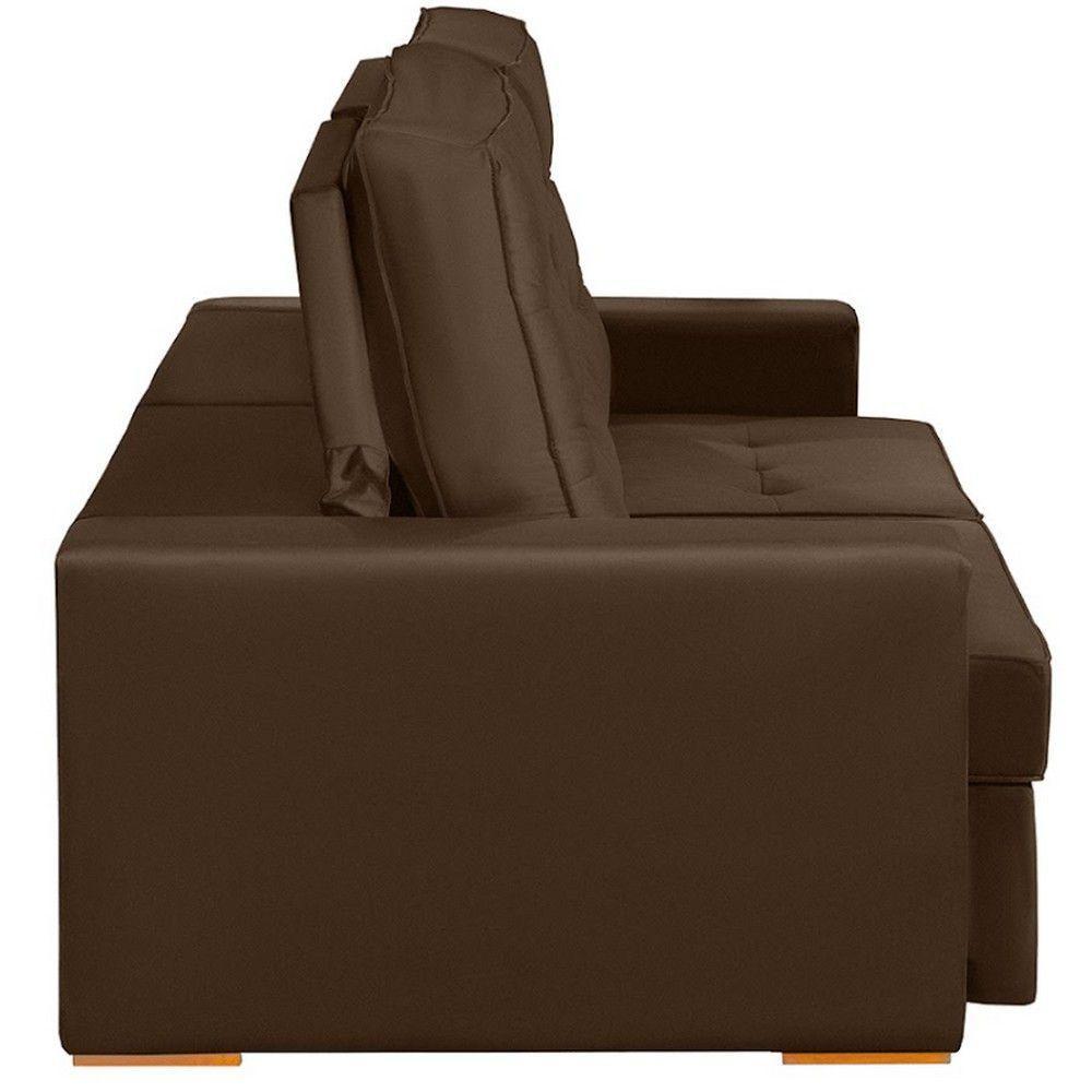 Sofá Modular 5 Lugares 2.50M Retrátil E Reclinável Marrom - 3