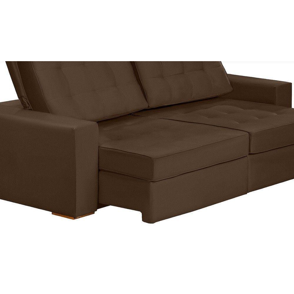 Sofá Modular 5 Lugares 2.50M Retrátil E Reclinável Marrom - 6