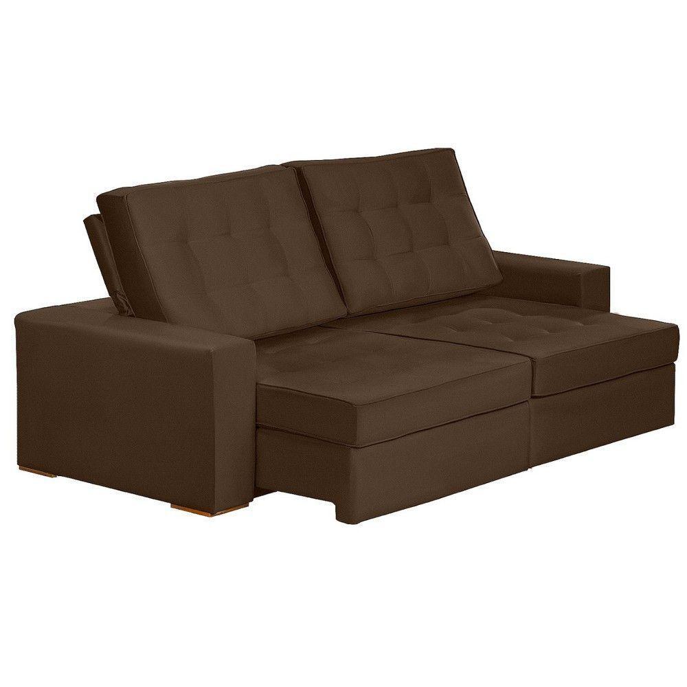 Sofá Modular 5 Lugares 2.50M Retrátil E Reclinável Marrom - 7