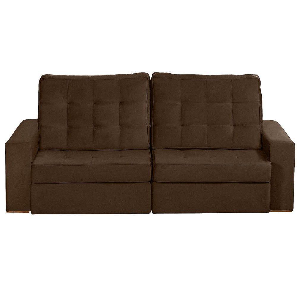 Sofá Modular 5 Lugares 2.50M Retrátil E Reclinável Marrom - 10