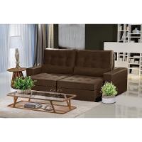 Sofá Modular 5 Lugares 2.50M Retrátil E Reclinável Marrom - 1