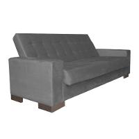 Sofá Cama 2 Lugares para Sala de Estar Lisboa Suede Grafite - 3