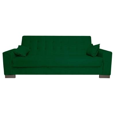 Sofá Cama 2 Lugares para Sala de Estar Lisboa Suede Verde