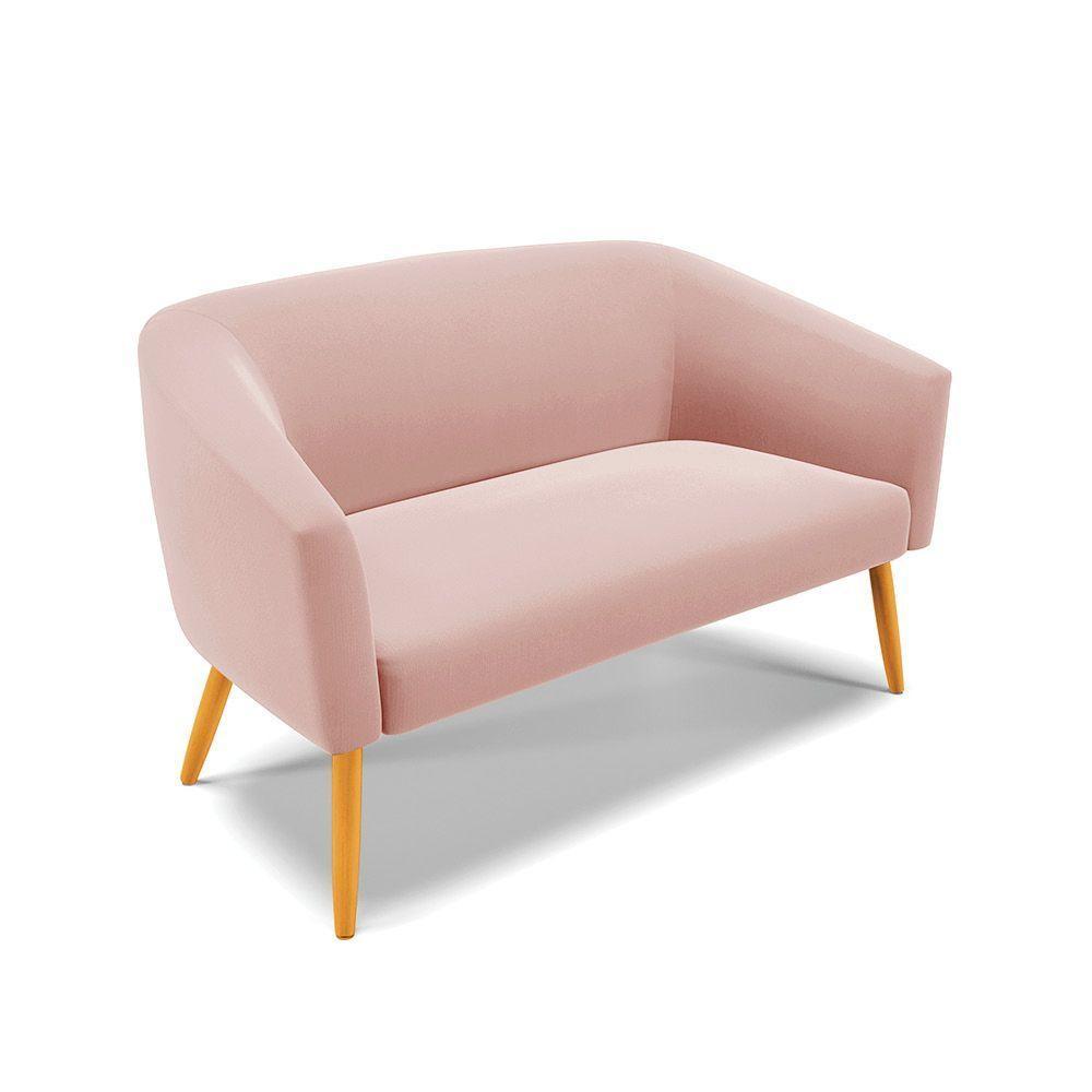 Kit 1 Namoradeira E 2 Poltronas Giratória Base Madeira Rose - 7