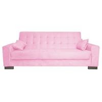 Sofá Cama 2 Lugares para Sala de Estar Lisboa Suede Rosa Bebê - 1