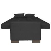 Sofá Cama 2 Lugares para Sala de Estar Lisboa Suede Preto - 5