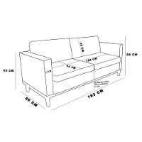 Sofá 03 Lugares Juliette Azul Marinho Base Madeira Castanho - 2