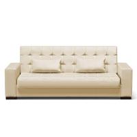 Sofá Cama 02 Lugares Corino Bege De Pés Madeira - 6