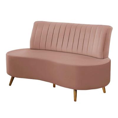Sofá Decorativo 1,35M 2 Lugares Katara Veludo Rosê