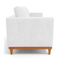 Sofá 03 Lugares Juliette Corano Branco Base Madeira Castanho - 5