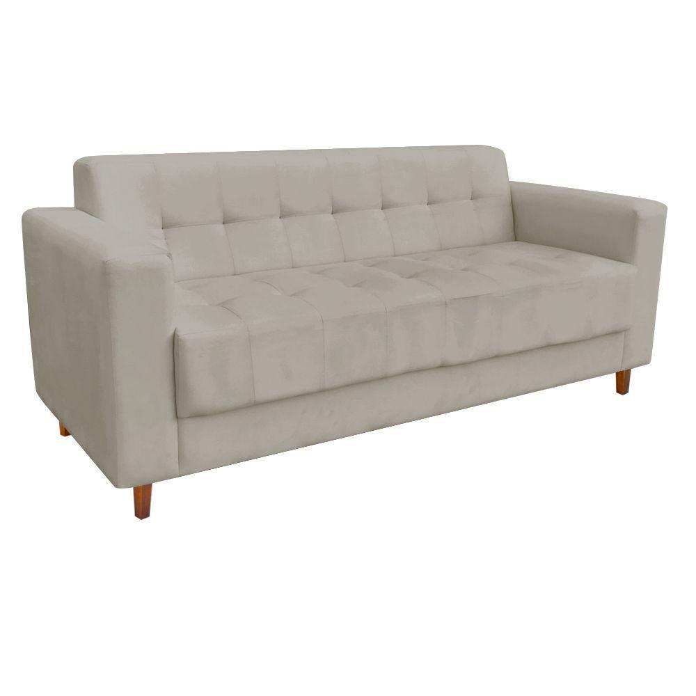 Sofá 03 Lugares Arezzo Suede Marrom Castanho - 6