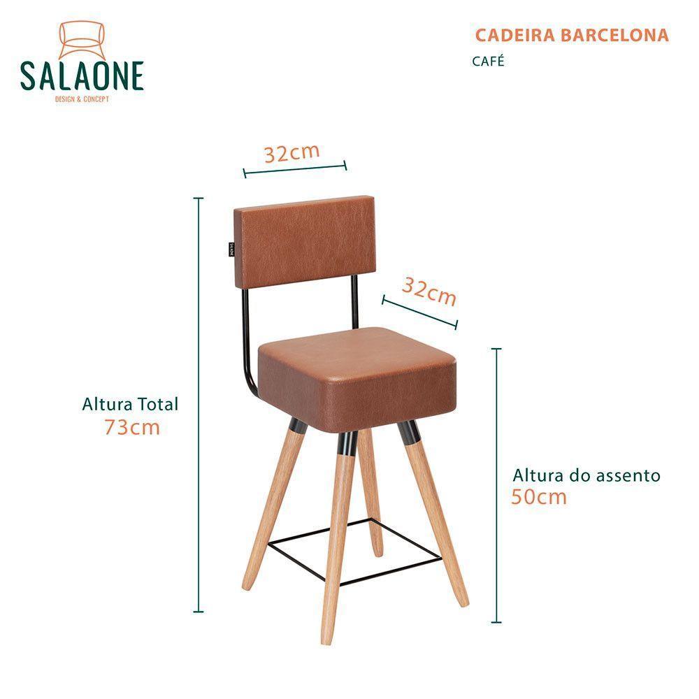 Kit 2 Cadeiras Barcelona Cor Café - Speciale Home Café - 3