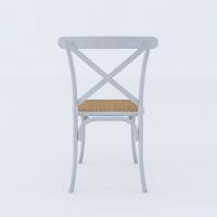 Kit 8 Cadeiras Jantar Cross Branca Assento Bege Aço Branco - 5