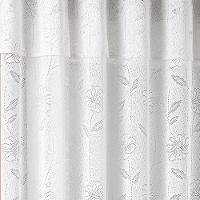 Cortina Jade Para Trilho Comum Tecido Renda Floral 3,00M X 2,50M - Branca - 2