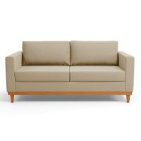 Sofá 03 Lugares Juliette Marrom Rato Base Madeira Castanho - 7