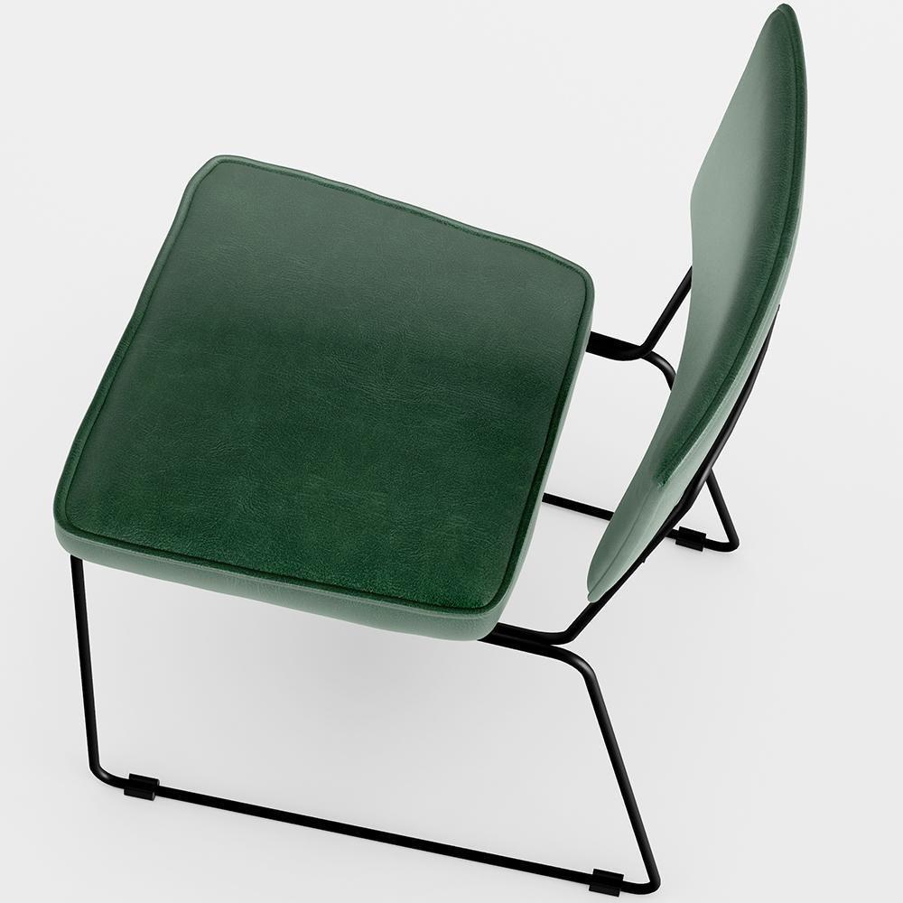 Kit 6 Cadeiras Estofada Sala De Jantar Base Aço Facto Verde Musgo - 3