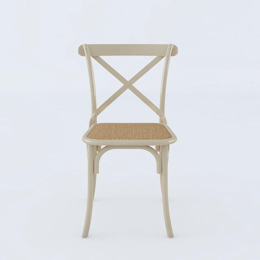 Kit 6 Cadeiras Katrina X Off White Assento Bege Aço Bege - 5
