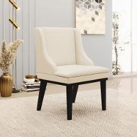 Kit 2 Cadeiras Decorativas Sala De Jantar Base Fixa De Madeira Firenze Linho Bege/preto G19 - Gran Belo - 16