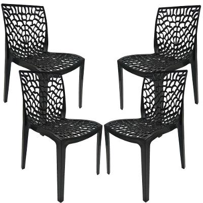 Kit 04 Cadeiras Sala De Jantar Gruvyer F03 Preto