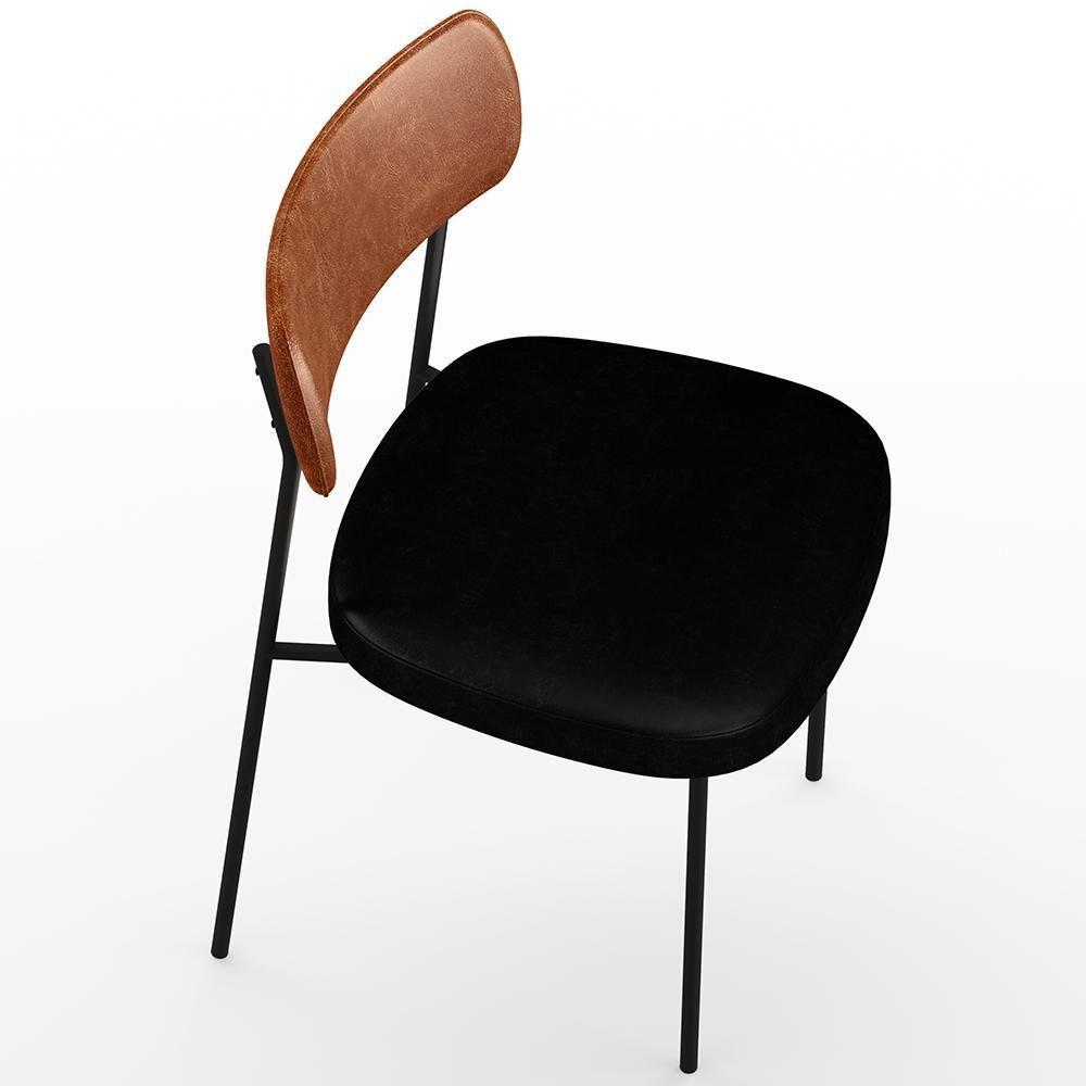 Kit 06 Cadeiras Para Sala De Jantar Melina Camel Preto - 4