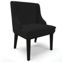 Kit 2 Cadeiras Decorativas Sala De Jantar Base Fixa De Madeira Firenze Linho Preto G19 - Gran Belo - 5