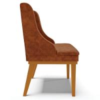 Kit 4 Cadeiras Decorativas Sala De Jantar Base Fixa De Madeira Firenze Pu Nozes/castanho G19 - 3